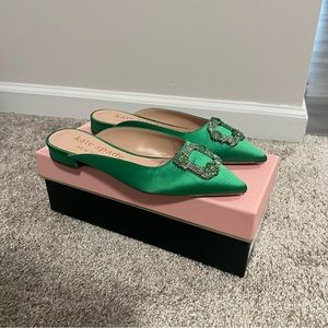 kate spade buckle up slide in green sz 7.5